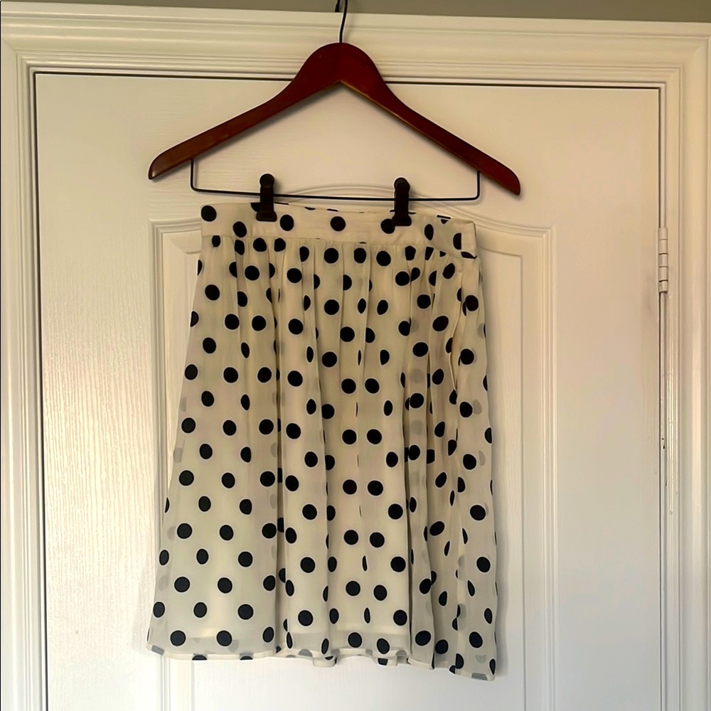 J. Crew Black and White Polka Dot Skirt